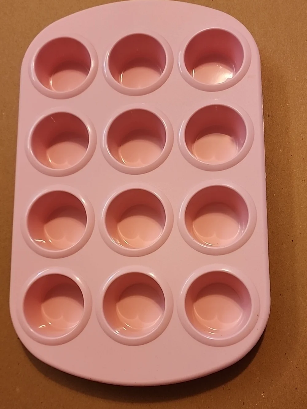 Pink 12-Cavity Silicone Mini Muffin Cupcake Tray